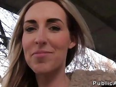 Czech blonde banged under highway pov