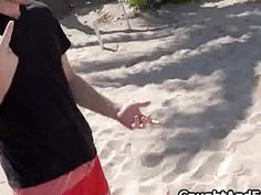 Fucking hot blonde teen from beach